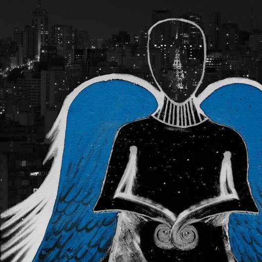 Grafitte em guarda-corpo de viaduto, Cerqueira César, São Paulo