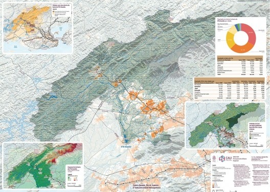 Mapa da Bacia da ETA e de densidade demográfica. As próximas cinco imagens abaixo são detalhes desta prancha