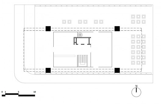 Projeto Arquitetônico do Instituto de Previdência do Estado, planta pavimento térreo, Londrina PR Brasil