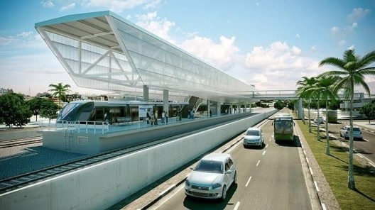 Maquete eletrônica de estação do VLT de Fortaleza