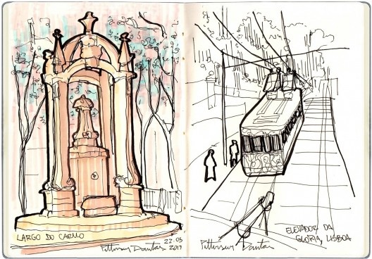 Largo do Carmo e Elevador da Glória, Lisboa, Portugal