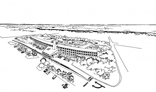 Tropical Hotel de Santarém, perspectiva do conjunto. Arquiteto Arnaldo Paoliello
