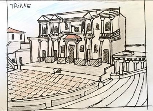 Evolução do edifício teatral grego. Reconstrução do teatro de Dionísio em Atenas