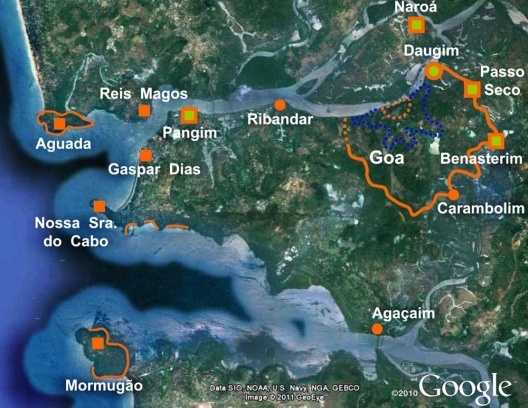 Conclusão da muralha insular no sistema de fortificações da ilha de Tiswadi (Goa)