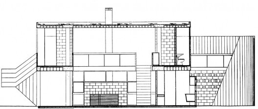 Residência Roberto Millán, Bairro Alto de Pinheiros, São Paulo SP, 1960. Arquiteto Carlos Barjas Millán. Plantas e corte