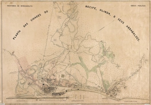 Planta da cidade do Recife, de meados do século 19