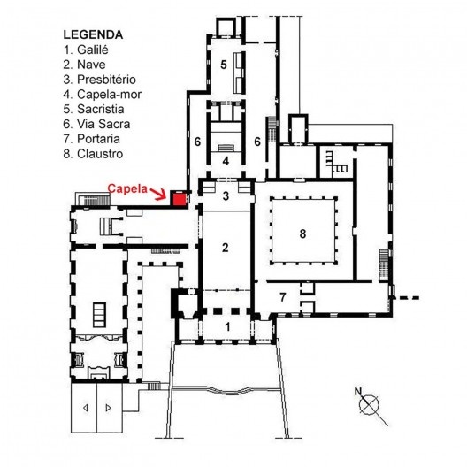 Convento de Santo Antônio, planta esquemática, João Pessoa PB