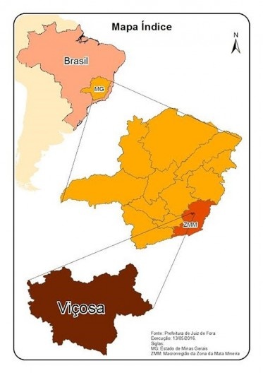 Mapa de Viçosa MG