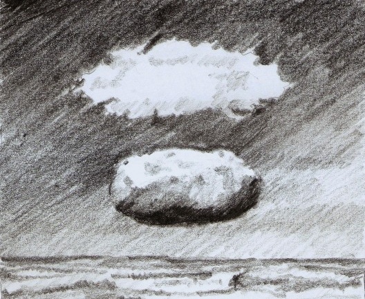 Desenho a partir do óleo sobre tela de René Magritte Les idées claires