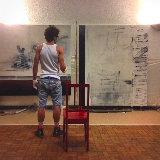 Glen Lasio durante a residência artística “Rest Mass” no projeto Marieta, São Paulo, 2015