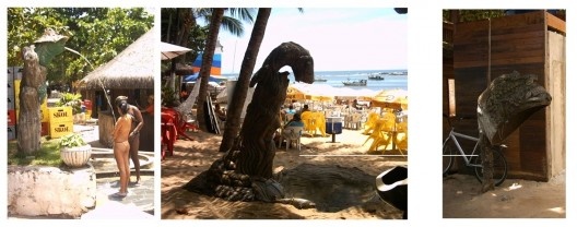 Fig. 10 – A ducha dá ensejo para metáforas explícitas, realizadas com baixo recurso. Notar, na última foto, que o piso da área molhada é uma “bacia” esculpida organicamente, à maneira da criatura que é, ela mesma, o chuveiro.