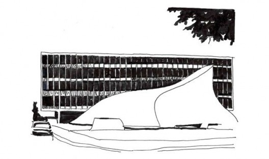 Bolsa de Trabalho de Bobigny, 1975-1976. Arq. Oscar Niemeyer.