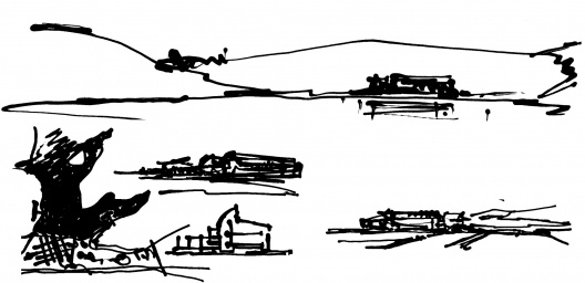 Campus Lagoa do Piau, croquis, Caratinga MG. Arquiteto Sylvio Emrich de Podestá, 2006