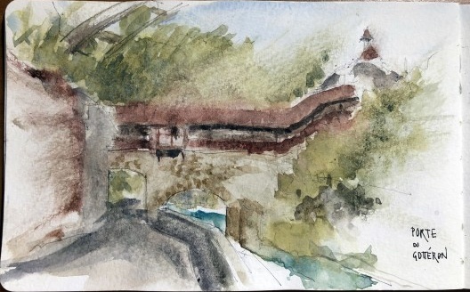 Porte du Gottéron. Lápis e aquarela sobre papel 200g/m2