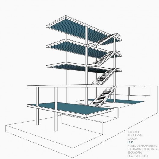 Estúdio Madalena, diagrama de montagem, São Paulo, 2015. Apiacás Arquitetos