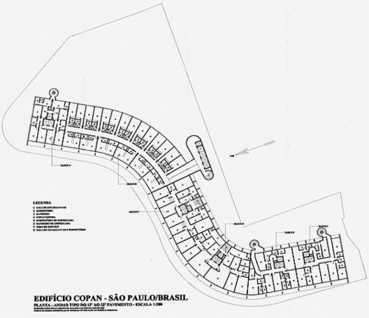Edifício Copan, planta, São Paulo