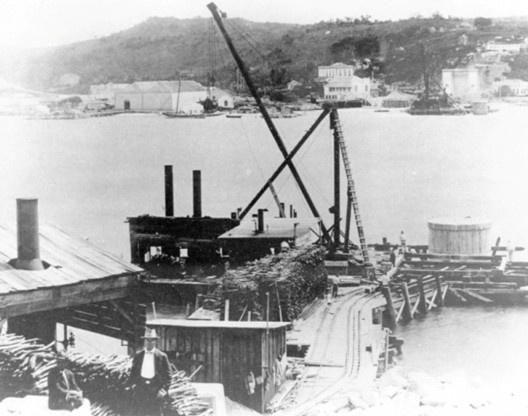 Canteiro de obras no lado insular