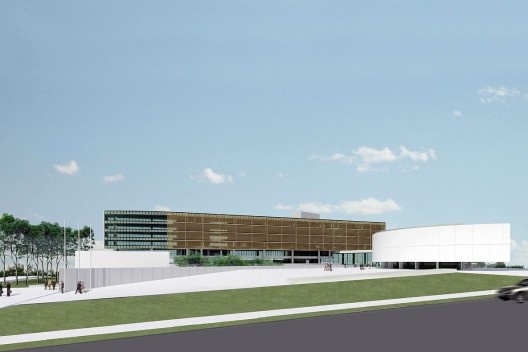 Perspectiva eletrônica do conjunto a partir do Eixo Monumental