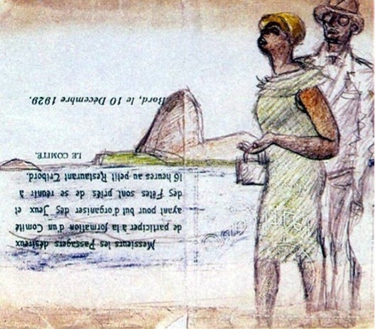 Joséphine Baker e Le Corbusier no Rio de Janeiro, desenho. Le Corbusier, 1929