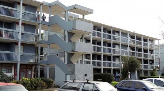 Conjunto José Pedro Varela, sistema de circulações horizontais e verticais, Montevidéu, Uruguai, 1971. Instituto de Assistência Técnica Centro de Assistência Técnica e Social