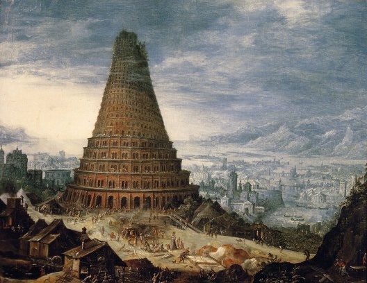 Torre de Babel, pintura de pintor holandês anônimo, século XVI