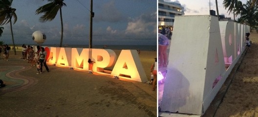 Busto de Tamandaré e letreiro “Eu amo Jampa”, instalado desde 2015, e inadequações de materiais construtivos