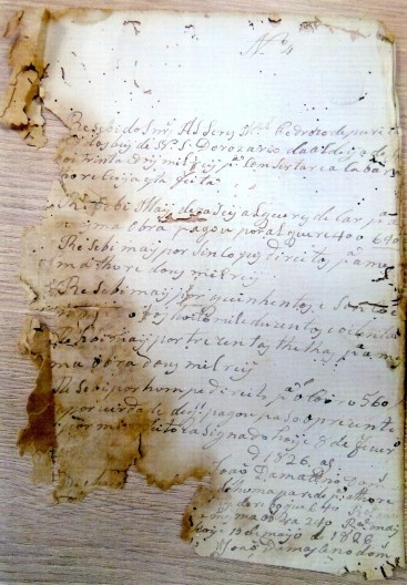 Fotos dos documentos descobertos no arquivo público de São Paulo, 1813-1826