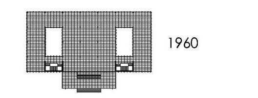 Figura 10 – Consulado dos Estados Unidos, 1957-1962. São Paulo. Mies van der Rohe. Esquema das propostas finais. Plantas Baixa