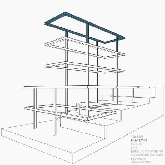 Estúdio Madalena, diagrama de montagem, São Paulo, 2015. Apiacás Arquitetos
