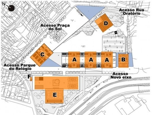 Universidade Federal do ABC, estudo de distribuição de usos e fluxos, arquitetos Claudio Libeskind, Sandra Llovet, Mario Lotfi e David Ruscalleda