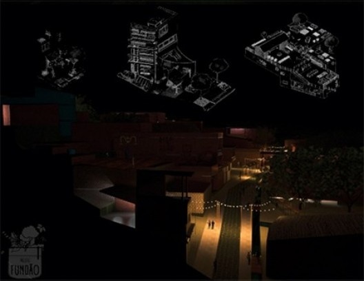 Projeto urbano, perspectivas e esboços de pormenores