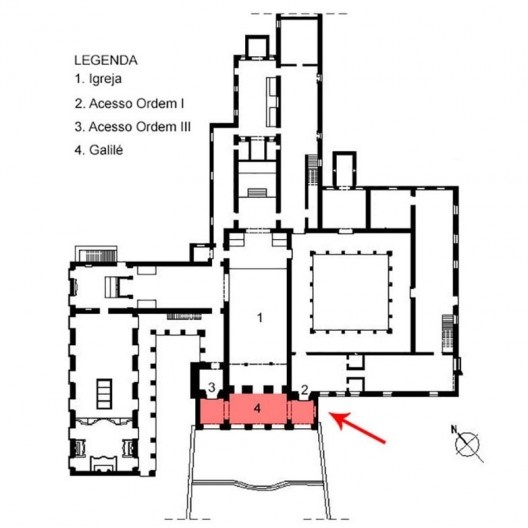 Galilé do Convento de Santo Antônio, planta esquemática do convento paraibano, João Pessoa PB, 2007