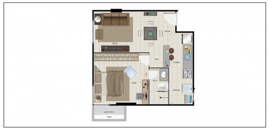 Planta humanizada, apartamento do Edifício Sangiovese (40,63m², terminação 05/08), Maceió, 2015