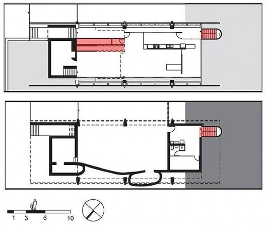 Casa Ariosto Martirani, corte e plantas, 1969