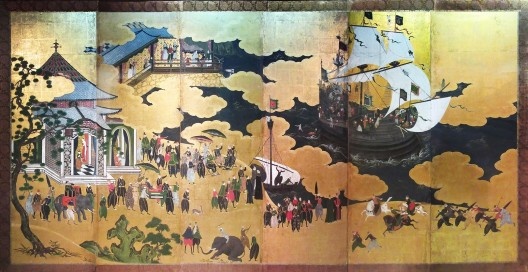 Biombo Namban, portugueses partem de Macau, Museu de Arte Antiga de Lisboa