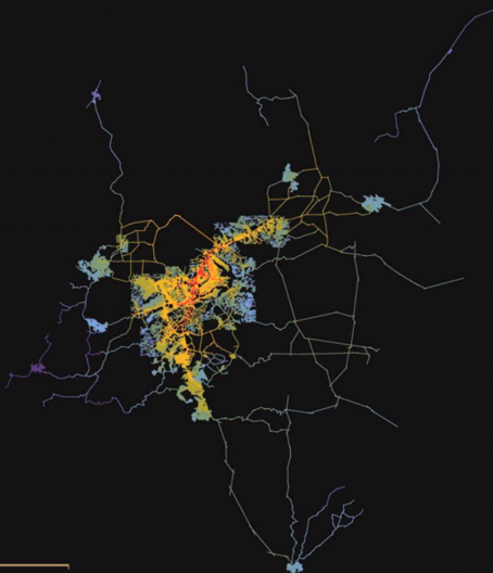 Mapa axial da área metropolitana de Brasília