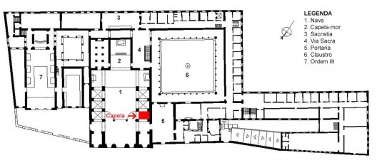 Convento de São Francisco, planta esquemática, Salvador BA