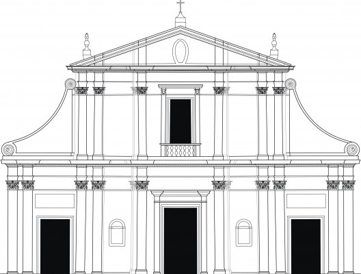 Fachada da Igreja da Redução de São Miguel Arcanjo, Giovanni Battista Primoli