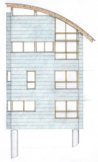 Residência Pio IX, elevação, São Paulo SP Brasil, 1999. Arquitetos Marcelo e Marta Aflalo