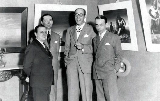 Cândido Portinari, Antonio Bento, Mario de Andrade e Rodrigo Melo Franco de Andrade, exposição de Portinari no Palace Hotel, Rio de Janeiro, julho de 1936