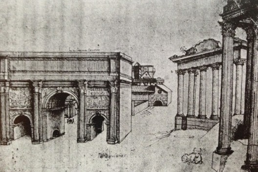 Anônimo Escurialense. Arco de Sétimio Severo. Codex Escurialensis, f. 20 r