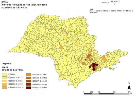 Índice de produção de alto valor agregado, 2018