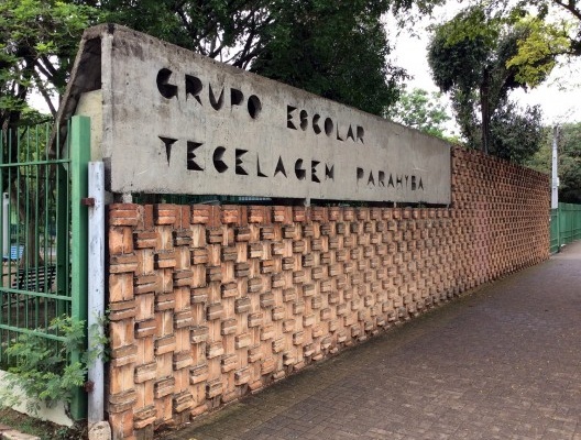 Grupo Escolar da Tecelagem Parahyba, muro remanescente, São José dos Campos