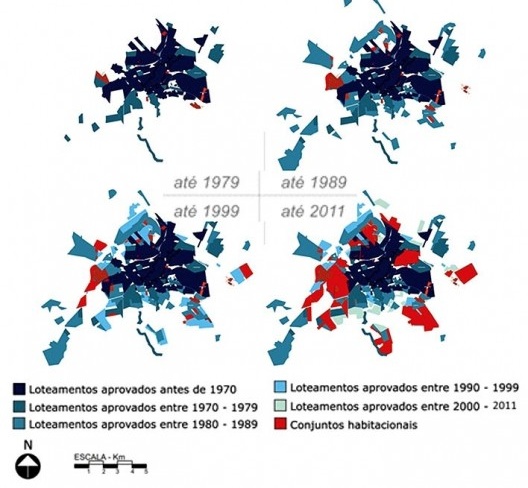 Mapas evolução urbana da produção de HIS