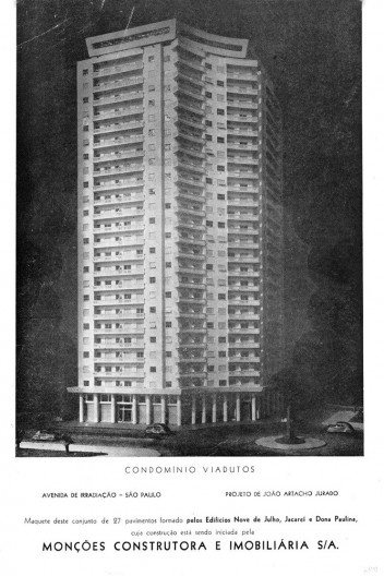 Edifício Viadutos, arquiteto João Artacho Jurado, 1956. Maquete do edifício