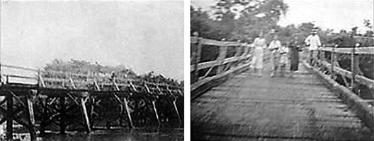 Primeira ponte de madeira sobre o Rio Vacaria, município de Rio Brilhante, Mato Grosso do Sul