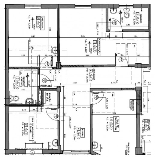 Planta e detalhe ampliado do segundo pavimento do Palacete dos Artistas