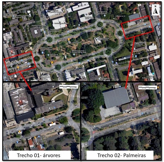 Trechos selecionados na ciclovia da avenida Universitária, Goiânia