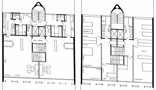 Fig. 15 - Edifício Florentina de Falco, av. Nove de Julho, São Paulo, Rino Levi, 1953. Planta tipo duplex