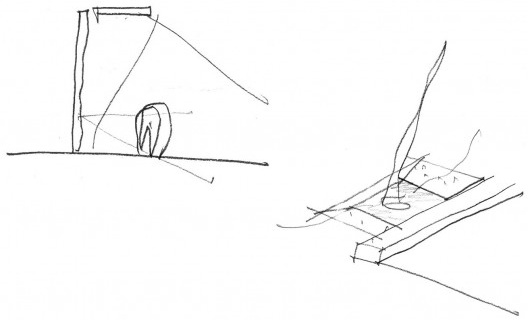 Oficina de desenho urbano MCB, poste de iluminação com luzes direcionadas e drenagem de água junto a tronco de árvore, São Paulo, 2011